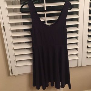 Red and blue polka dot dress