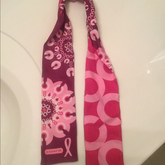 Coach Breast Cancer pink ribbon scarf
