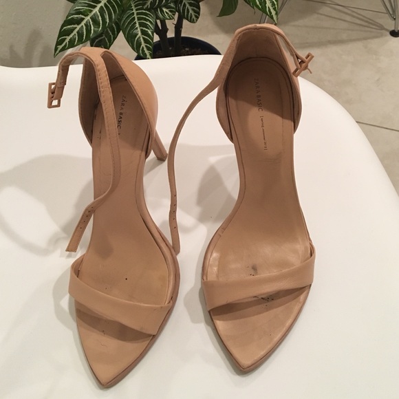 Zara Shoes - Zara ankle strap nude high heel sandal sz 38