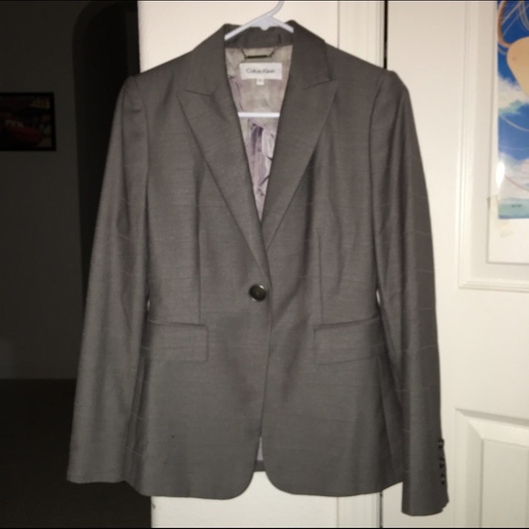 Calvin Klein One Button Grey Blazer - image 1