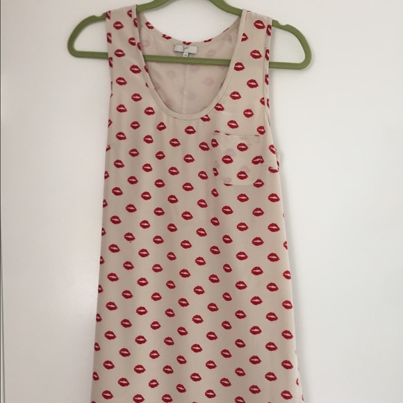 Joie Dresses & Skirts - Joie red lips silk dress