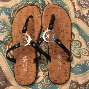 Authentic MK black sandals never worn