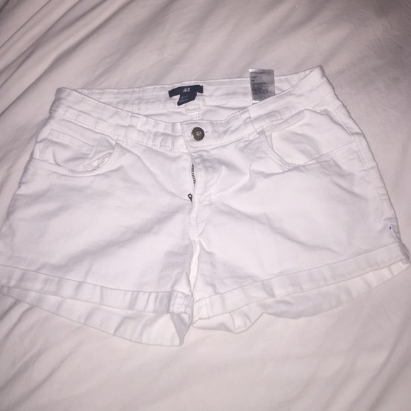 White denim shorts