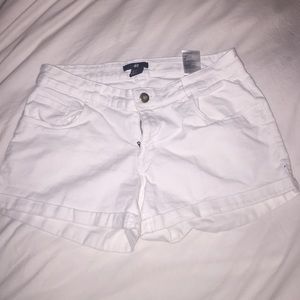 White denim shorts