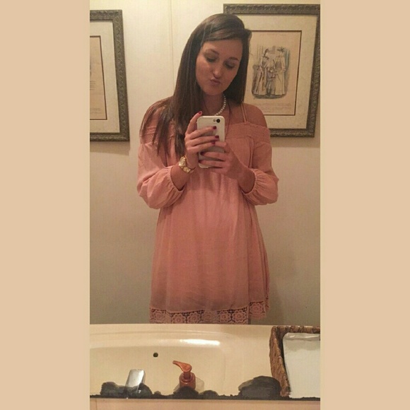 Pink dress.