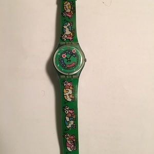 A collectible Swatch watch " Cows and Train"