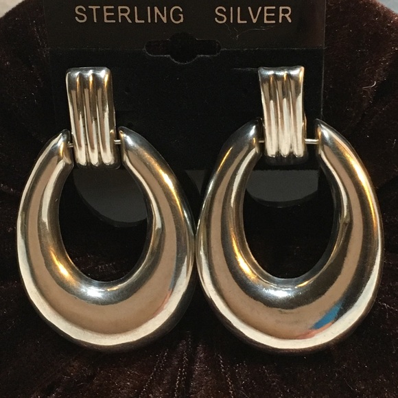 STERLING SILVER EARRINGS 2 1/4" Stamped 925 Italy