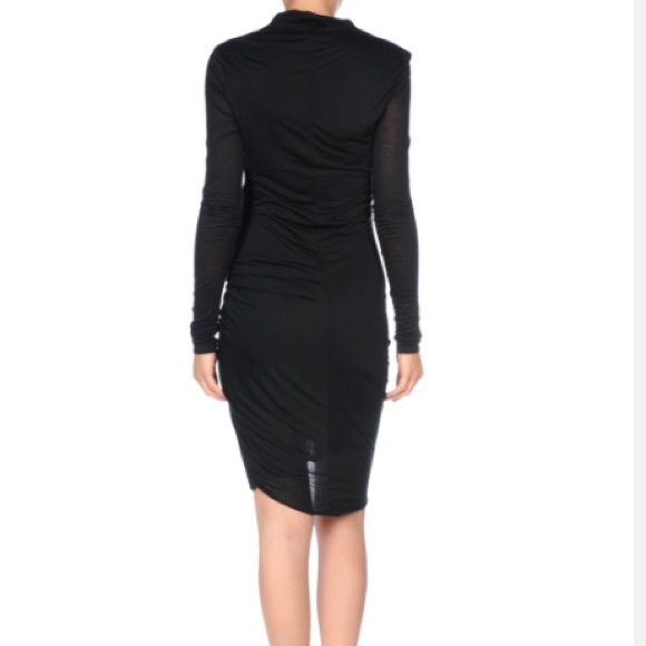 HELMUT LANG Asymmetrical Jersey Dress Black Small - Picture 2 of 3