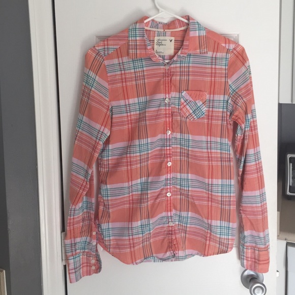 American eagle light weight plaid shirt - Picture 1 of 3