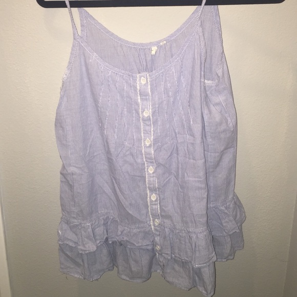 Blue & white pinstripe tank