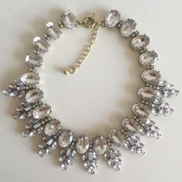 Crystal Leaves Statement Necklace