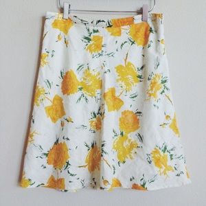 Banana Republic Floral Linen Skirt