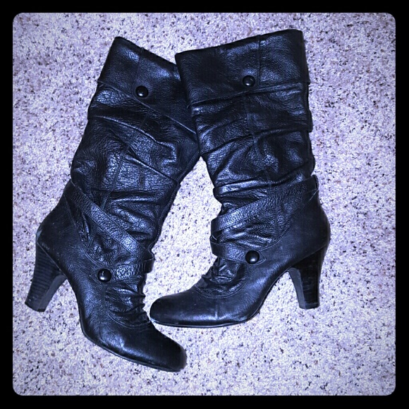 Black Leather boots from Bakers.