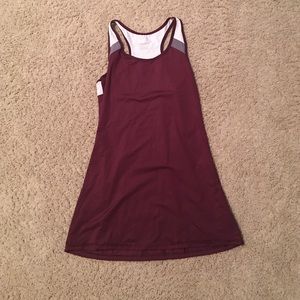 Maroon with gray and white tennis dress