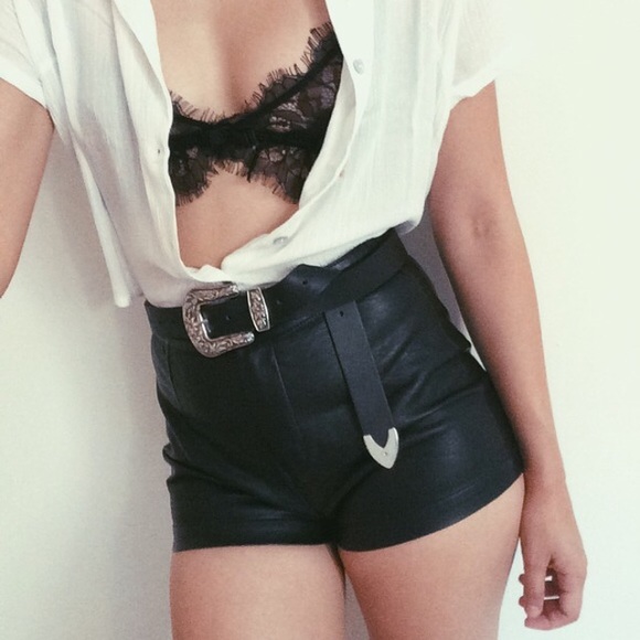 For Love and Lemons Other - Black Lace Deep V Bralette Lace Trim Bra