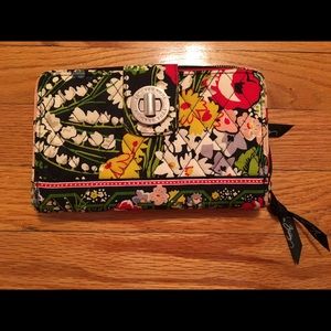 Vera Bradley Poppy Fields Turn Lock Wallet