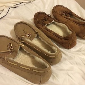 2 pair of moccasin slippers bundle