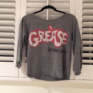 Grey sweatshirt crop top