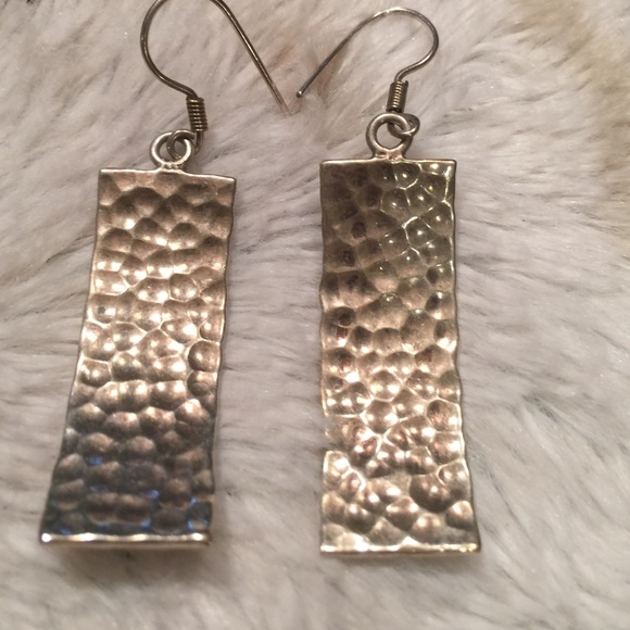 Sterling Long Rectangle Earrings - image 1