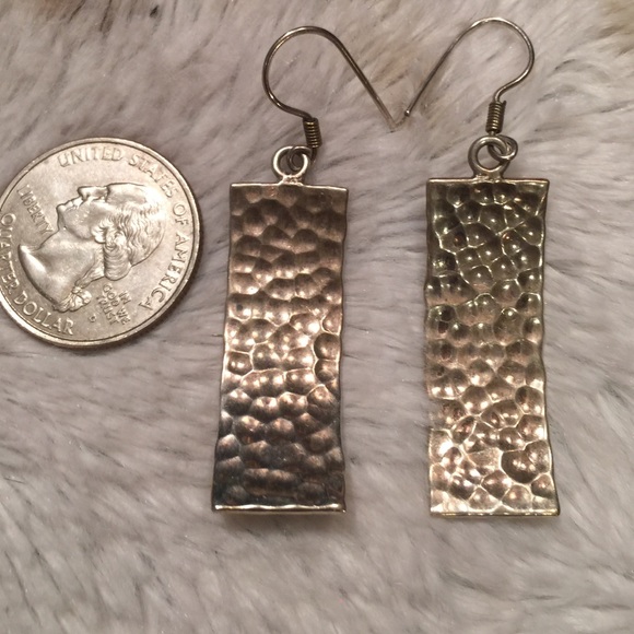 Sterling Long Rectangle Earrings - image 2