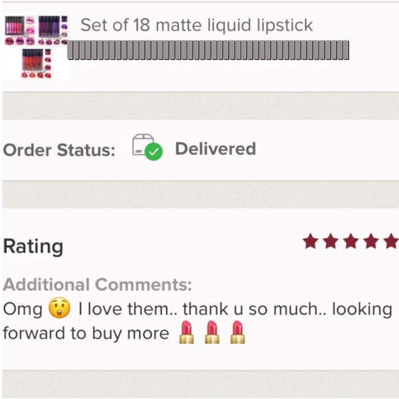 Set of 6 matte liquid lipstick - Picture 3 of 3