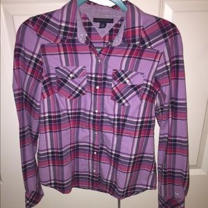 Retired Women's Tommy Hilfiger button down, purple