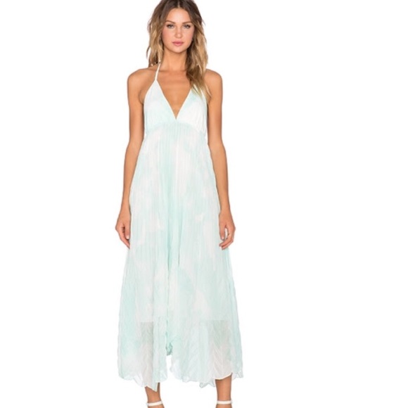 Adalyn key hole maxi dress in aqua water