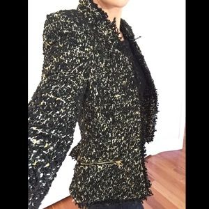 CYBER MONDAY SALE! Blk White & Gold Tweed Jacket