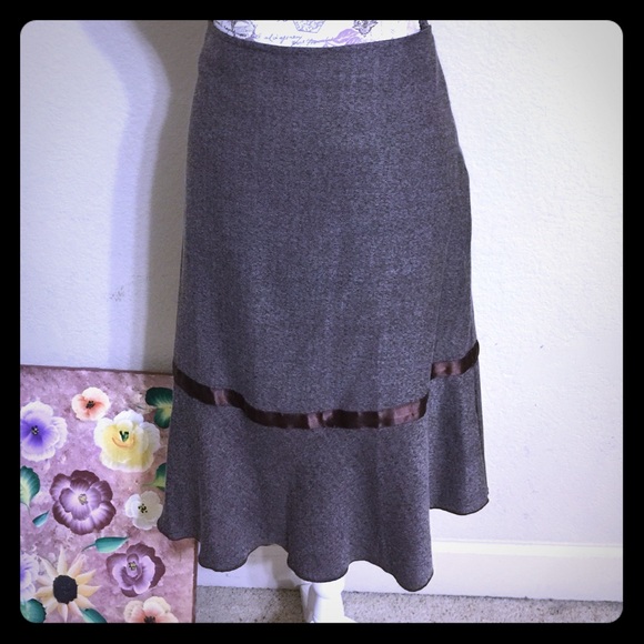 Brown circle skirt w ribbon [SK-25]