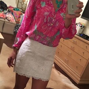 Lilly Pulitzer - white eyelet skirt 6 - perfect