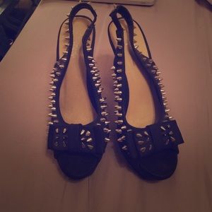 Black spiked heels size 8