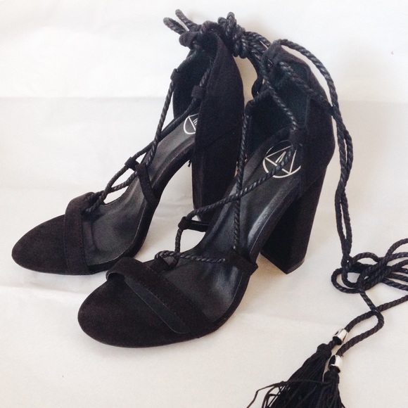 POLE DANCE LACE UP BLOCK HEELED SANDAL main image 0