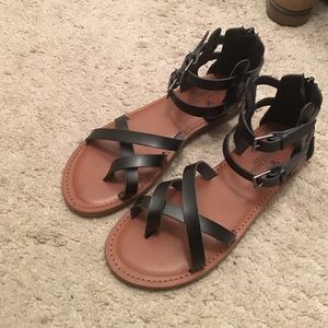 Black strappy sandals