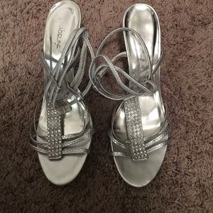 Silver heels size 8.5