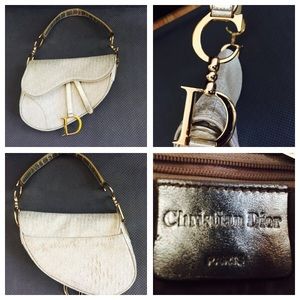 Dior gold saddle purse