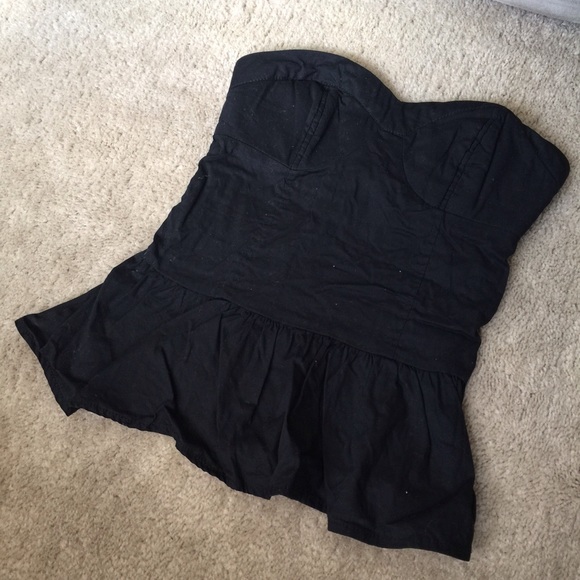 Xhilaration Tops - Black Peplum Bustier Corset Top