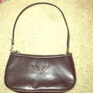 Vintage Prada Milano Black Clutch Wristlet Purse