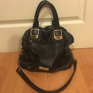 Steve Madden black leather hobo bag w/ straps