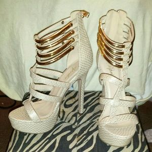 Tan/snake heels