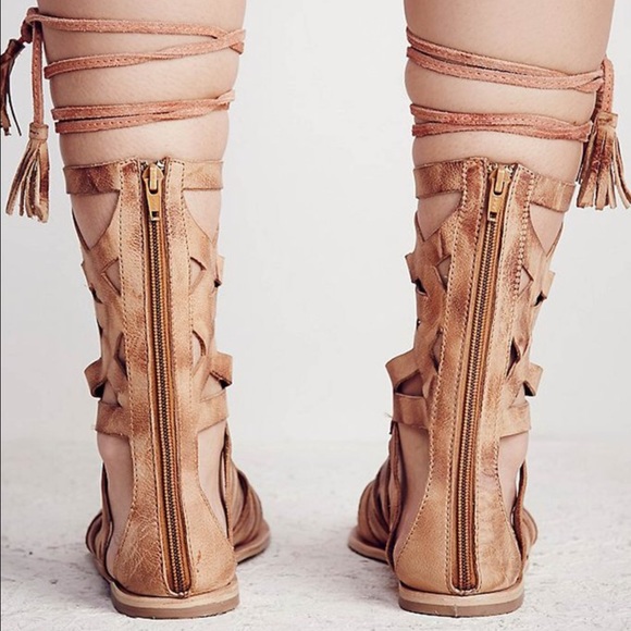 Free People Mesa Verde Tan Gladiator Sandals Sz 9 - Picture 2 of 2