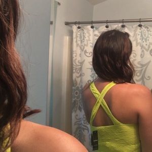 Bebe brand new criss-cross neon yellow mini dress