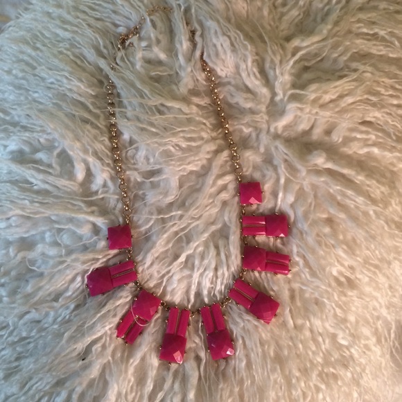 Magenta statement necklace