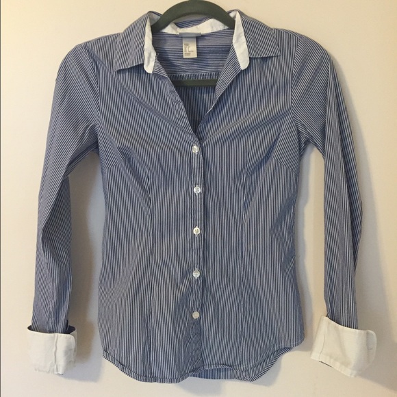 H&M // Oxford, blue, pinstripe button-down