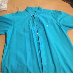 Men's polo short sleeve button down