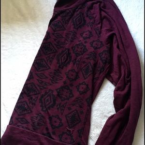 PINK brand Maroon Aztec print long sleeve shirt
