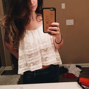 FREE PEOPLE Lace Boho Tank