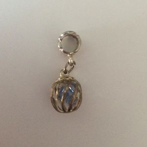 caged blue gems dangle charm