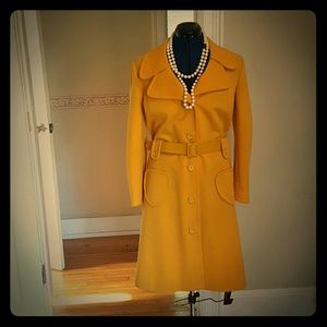 Vintage Mustard Yellow Peacoat!
