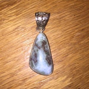 Larimar Necklace Pendant set in Sterling Silver