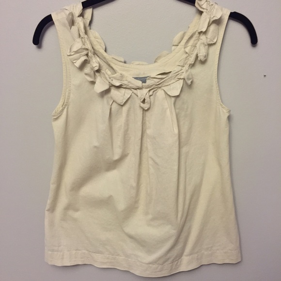 EUC Ann Taylor 2P beige sleeveless blouse